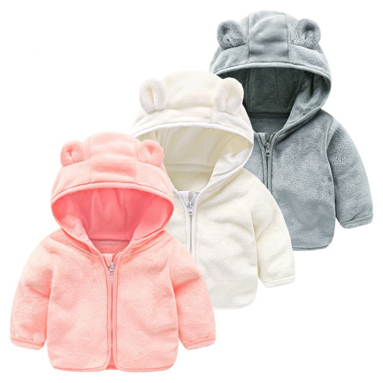 Winter Clothing For 1 Year Old Girl - معطف أطفال بسيط بلون واحد وأكمام