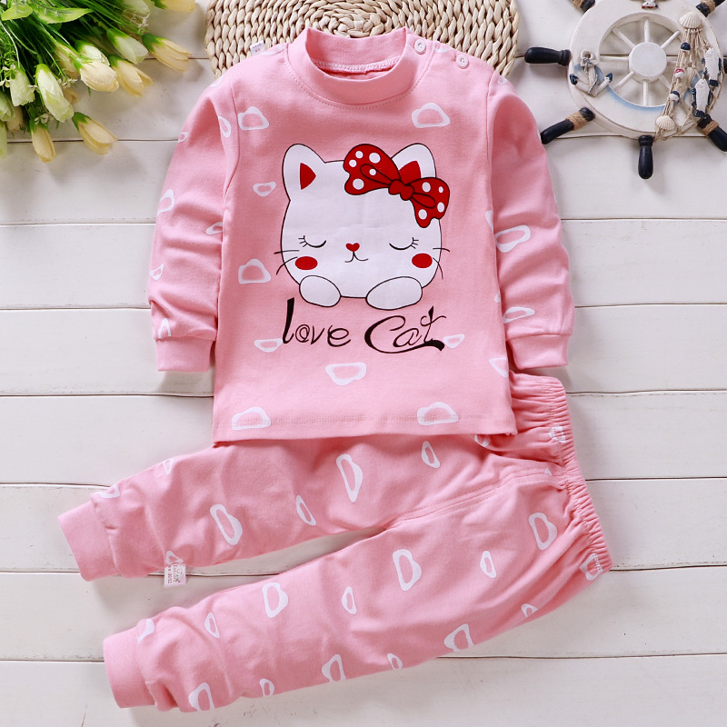 Winter Clothing For 1 Year Old Girl - طقم بيجامة قطنية للأطفال ، ملابس