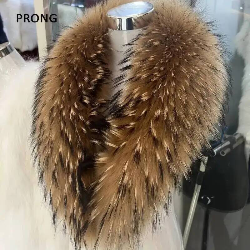 طوق فراء راكون طبيعي للنساء ،  - مراجعة Winter Clothing Equipment وسعره