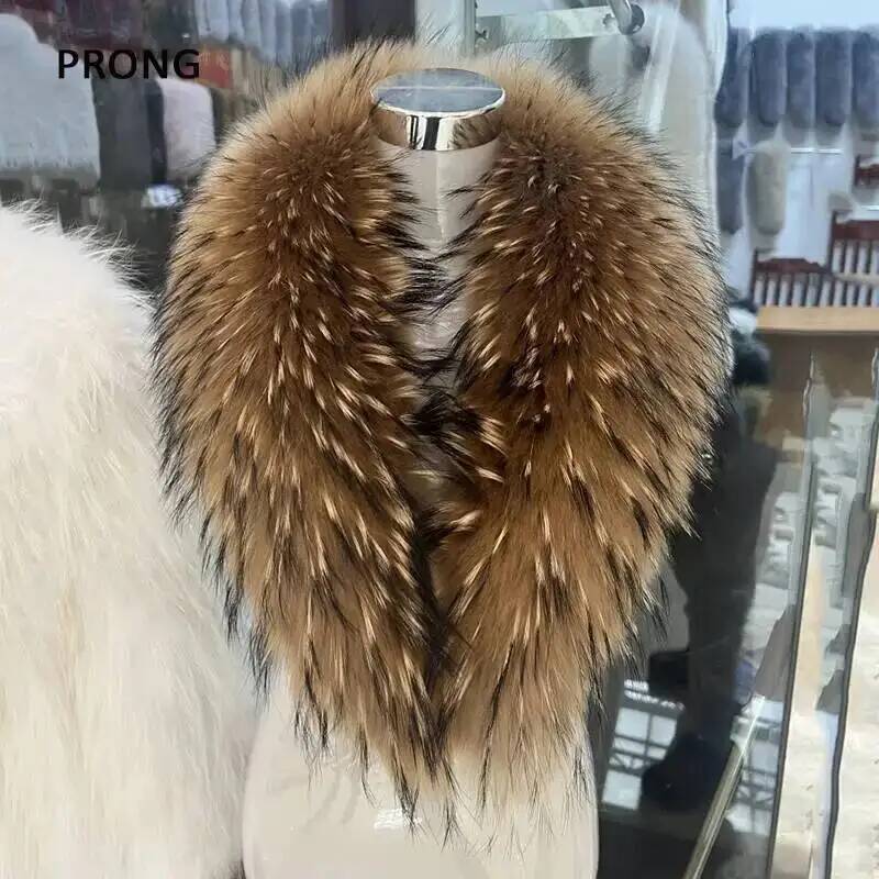 طوق فراء راكون طبيعي للنساء ،  - مراجعة Winter Clothing Equipment وسعره