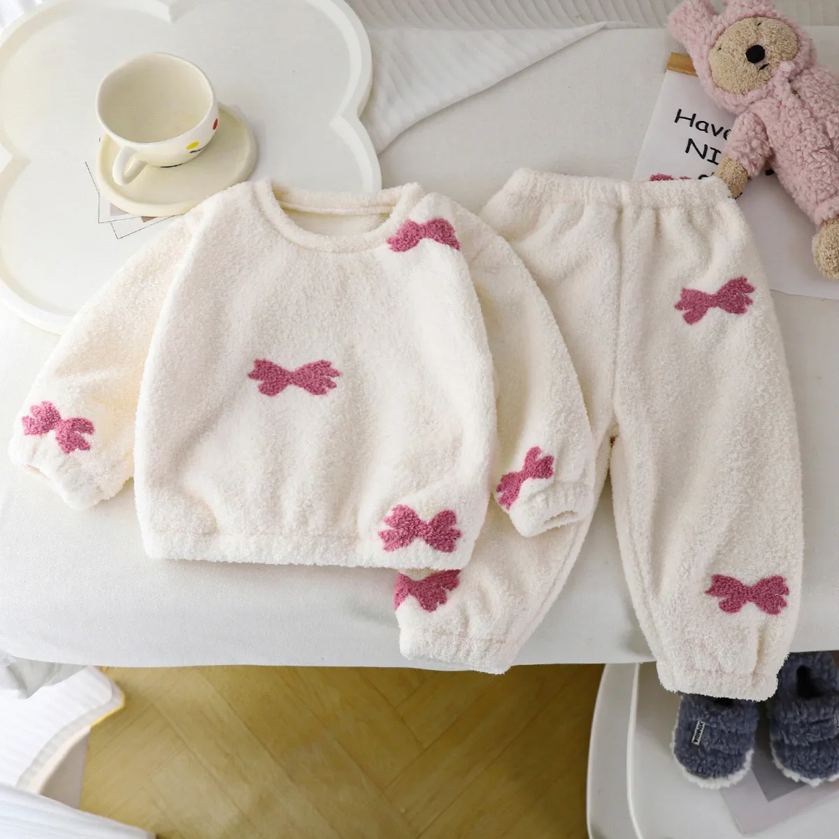 بيجامات صوفية دافئة سميكة للأط - مراجعة Winter Clothing For Baby Girl وسعره