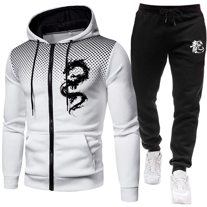 طقم رجالي بنمط التنين الباريسي - مراجعة Winter Clothing Hoodie وسعره
